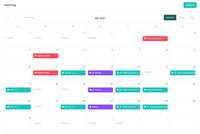 Het kalenderoverzicht van een web applicatie gemaakt door Peak Web Apps.
